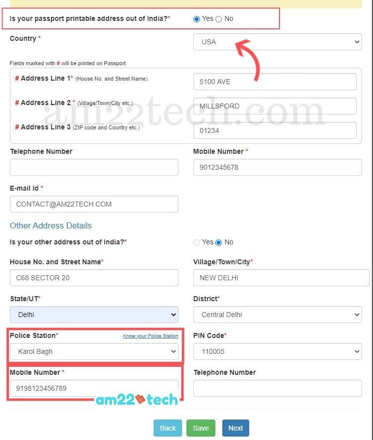 Address details - <a href=