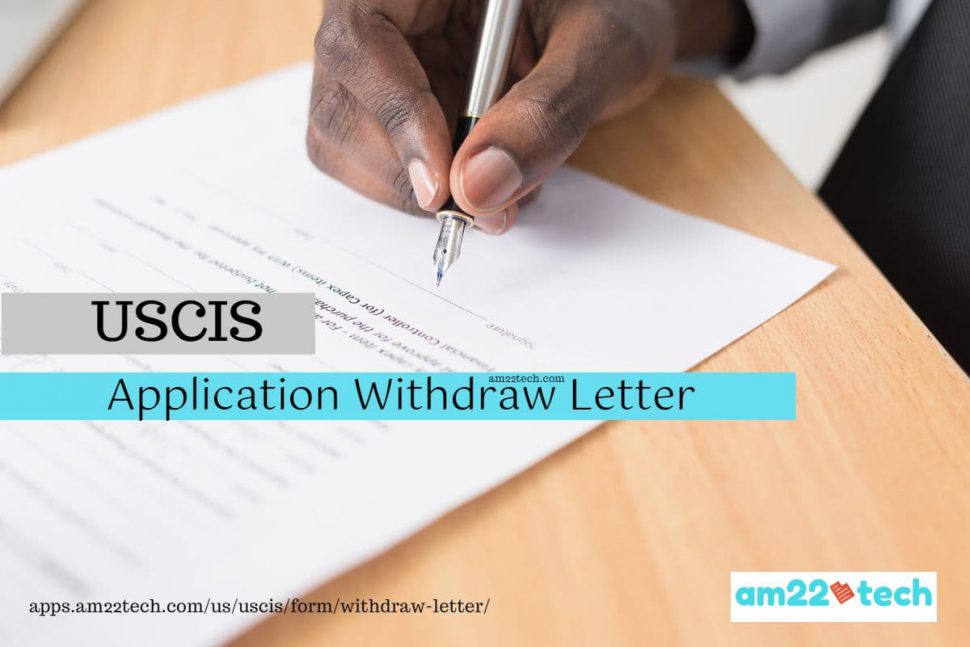 USCIS Application Withdrawal Letter With Receipt Barcode USA