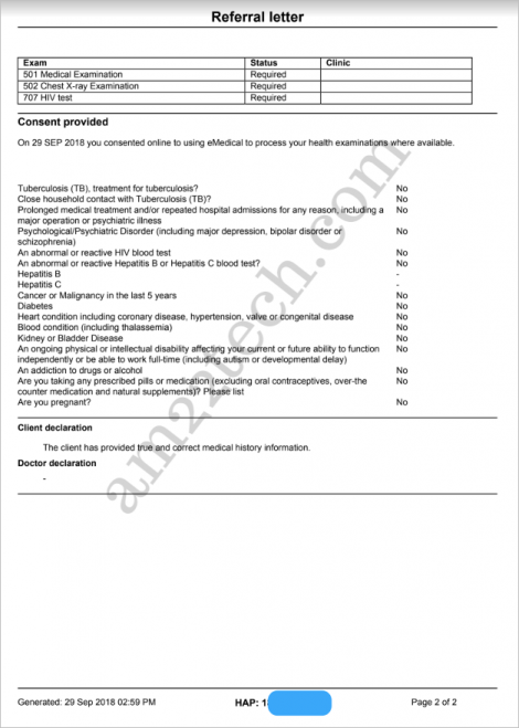 Sample HAP ID letter page 2