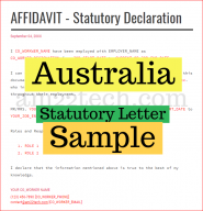 Australia statutory letter sample