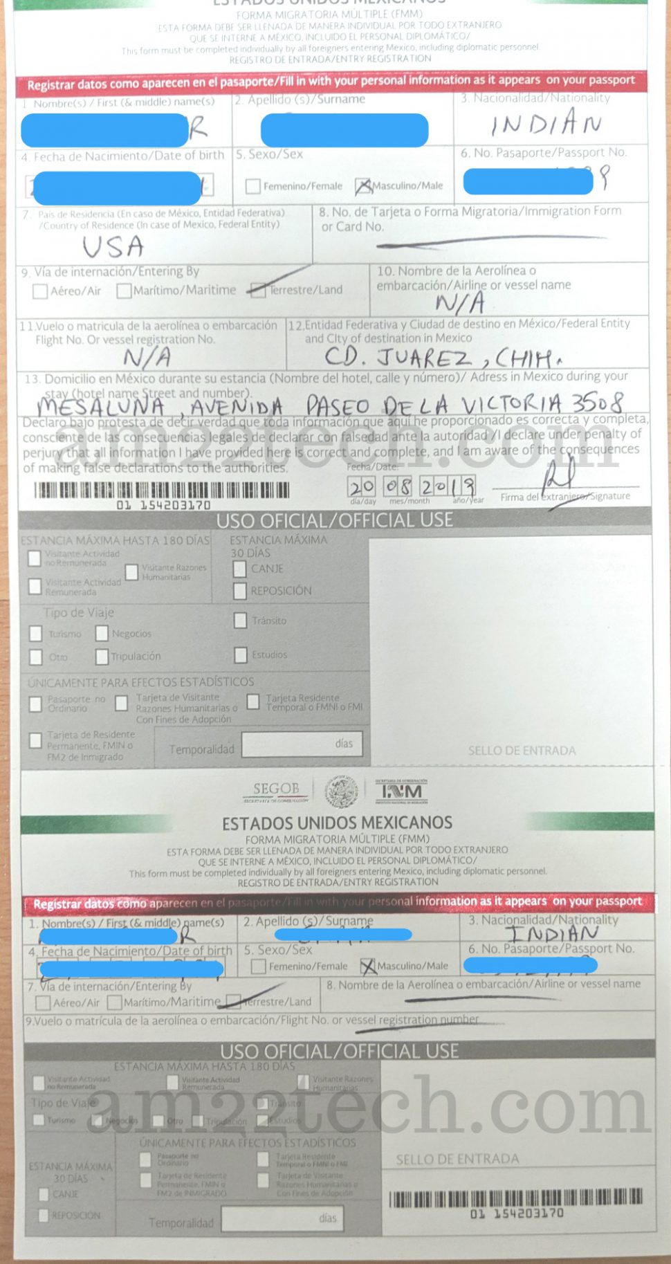 permit to travel to usa from mexico