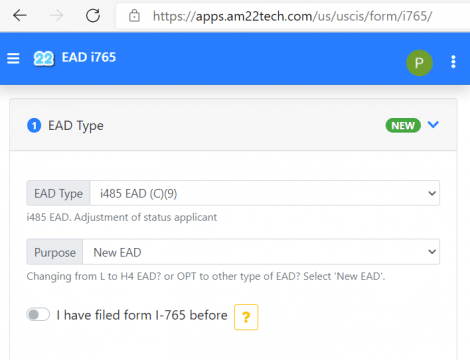 Fill USCIS i765 EAD Form Online (Using App) - USA