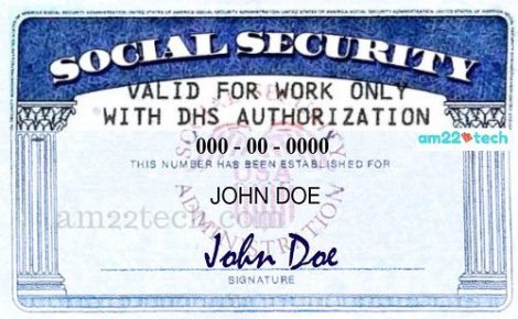 USA SSN card - valid only with DHS authorization