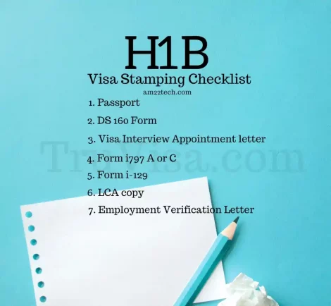 H1B visa stamping document checklist