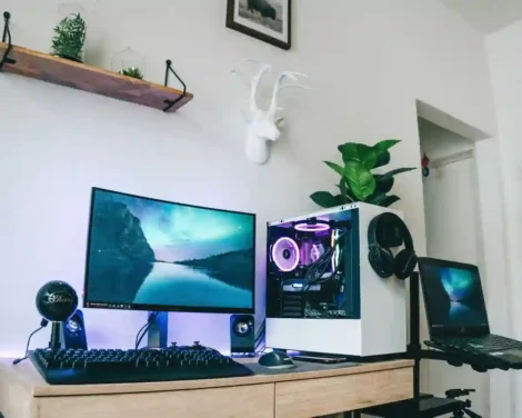 Gaming computer set up at home