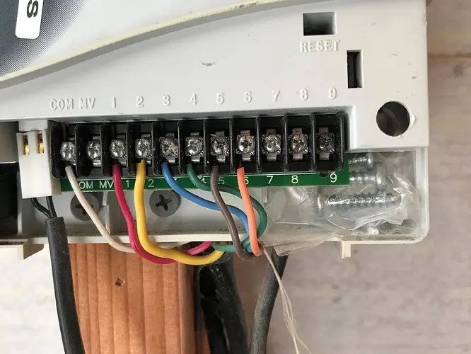 Rainbird controller wiring has screws