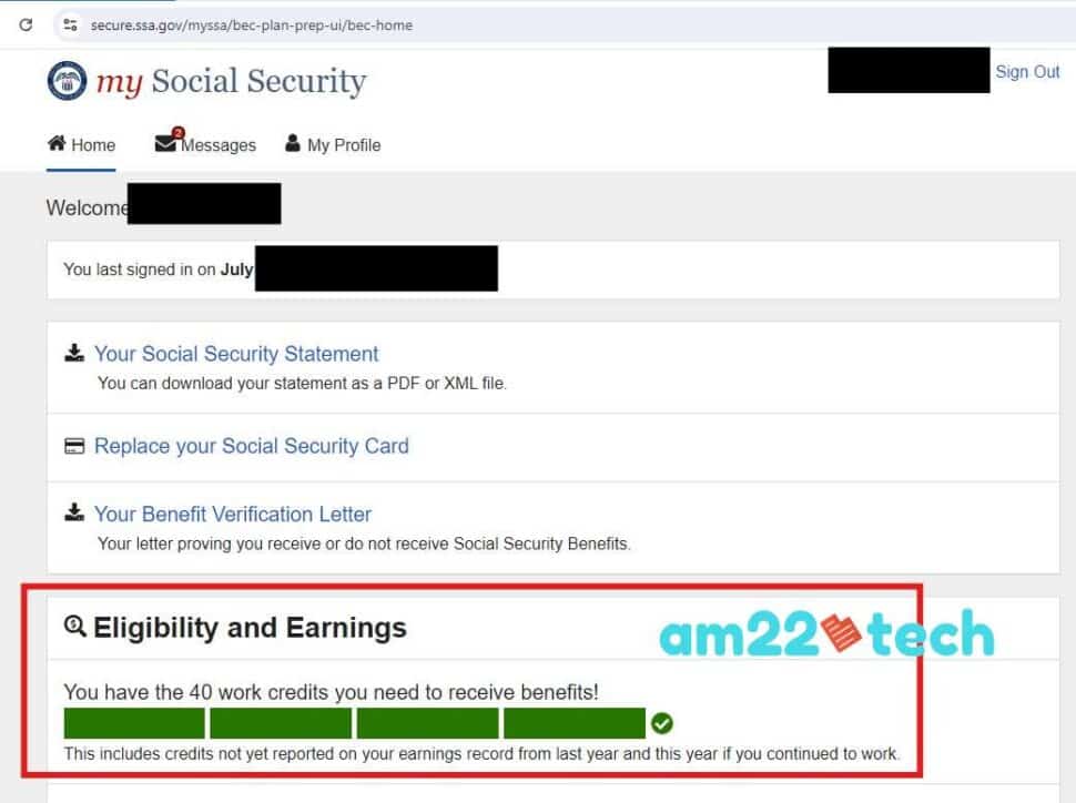 Social security - 40 credits